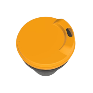 Deckel für Mehrwegbecher von becha in orange. Mehrwegsystem